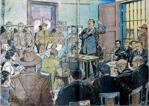 El juicio del Moncada resaltó los valores del Fidel jurista, que convertiría su alegato en el programa político de la Revolución. Foto: Dibujo de H. Maza El juicio del Moncada resaltó los valores del Fidel jurista, que convertiría su alegato en el programa político de la Revolución. Foto: Dibujo de H. Maza