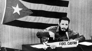 Fidel Castro durante el discurso conocido como "Palabras a los intelectuales", en la Biblioteca Nacional, el 30 de junio de 1961.